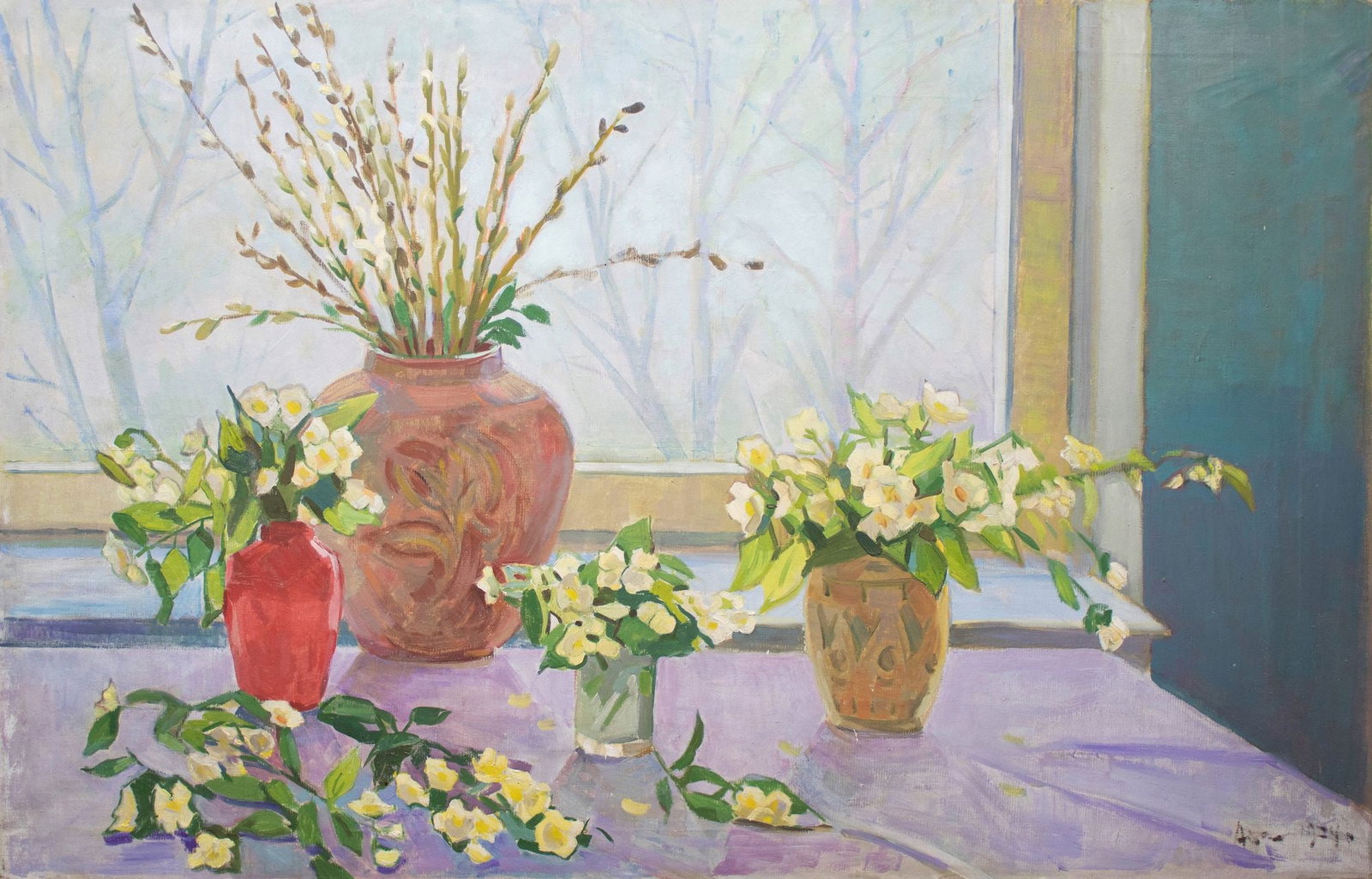 Adamkevych Viktor (Ukrainian artist), "Still life", oil on canvas: Title: Adamkevych Viktor (Ukrainian artist), "Still life", oil on canvas Description: ARTIST: Adamkevych Viktor Vlayislavovych, Ukrainian artist TITLE: "Still life" SIZE: 94 x 147 cm, (37 x 57 3/4 in.