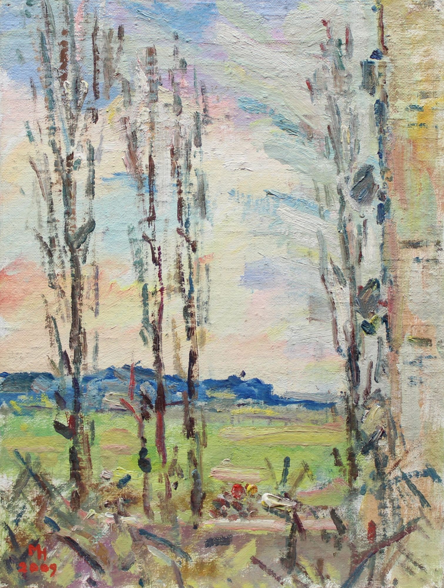 Neklyuenko Mykola (Ukrainian artist), "Tall trees", oil on canvas on cardboard: Title: Neklyuenko Mykola (Ukrainian artist), "Tall trees", oil on canvas on cardboard Description: ARTIST: Neklyuenko Mykola Pavlovich, Ukrainian artist TITLE: "Tall trees" SIZE: 40 x 30 cm, (15 3/4 x