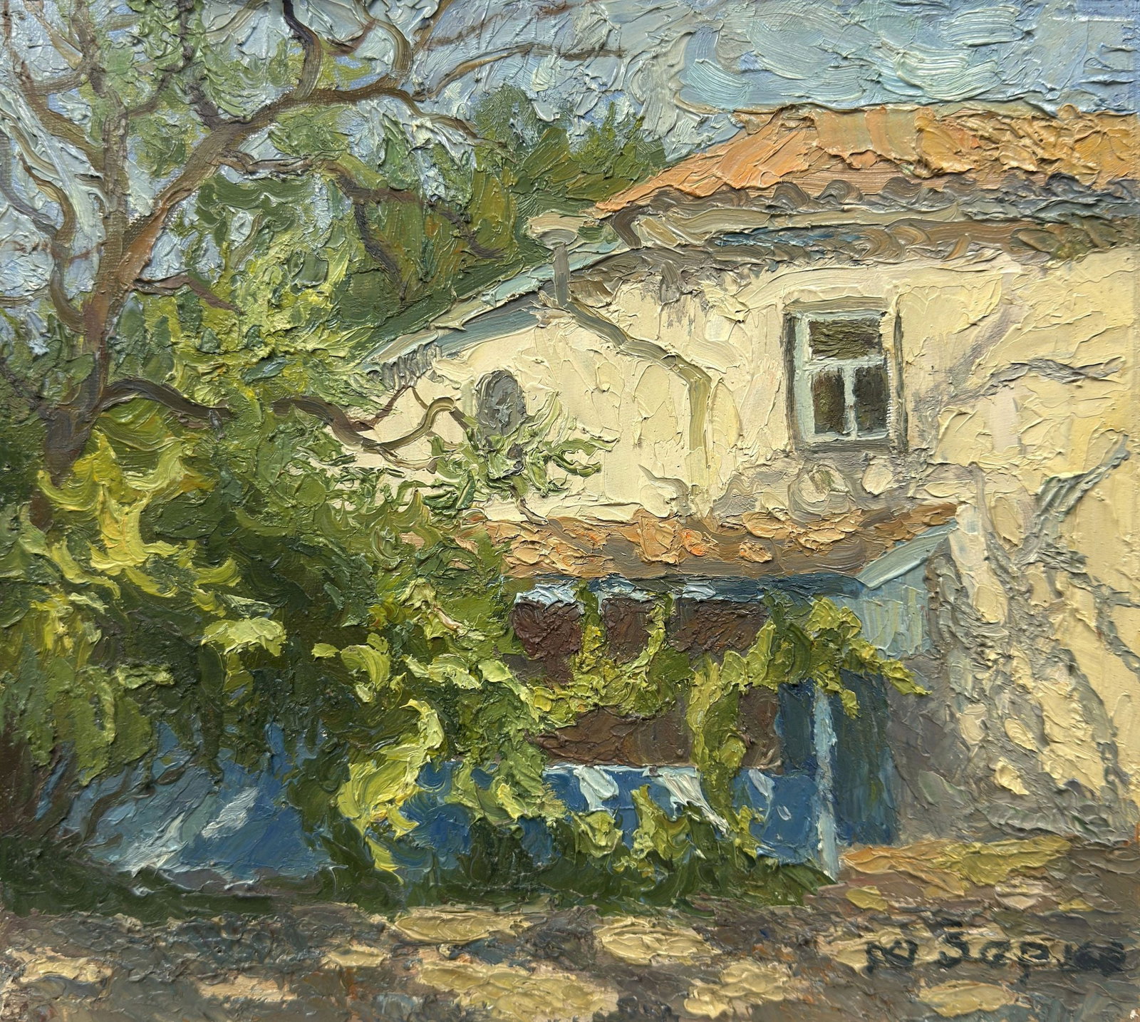 Zorko Yuri (Ukrainian artist), "Voloshins` house", oil on canvas: Title: Zorko Yuri (Ukrainian artist), "Voloshins` house", oil on canvas Description: ARTIST: Zorko Yuri Valentynovich, Ukrainian artist TITLE: "Voloshins` house" SIZE: 29 x 32 cm, (11 2/4 x 12 2/4