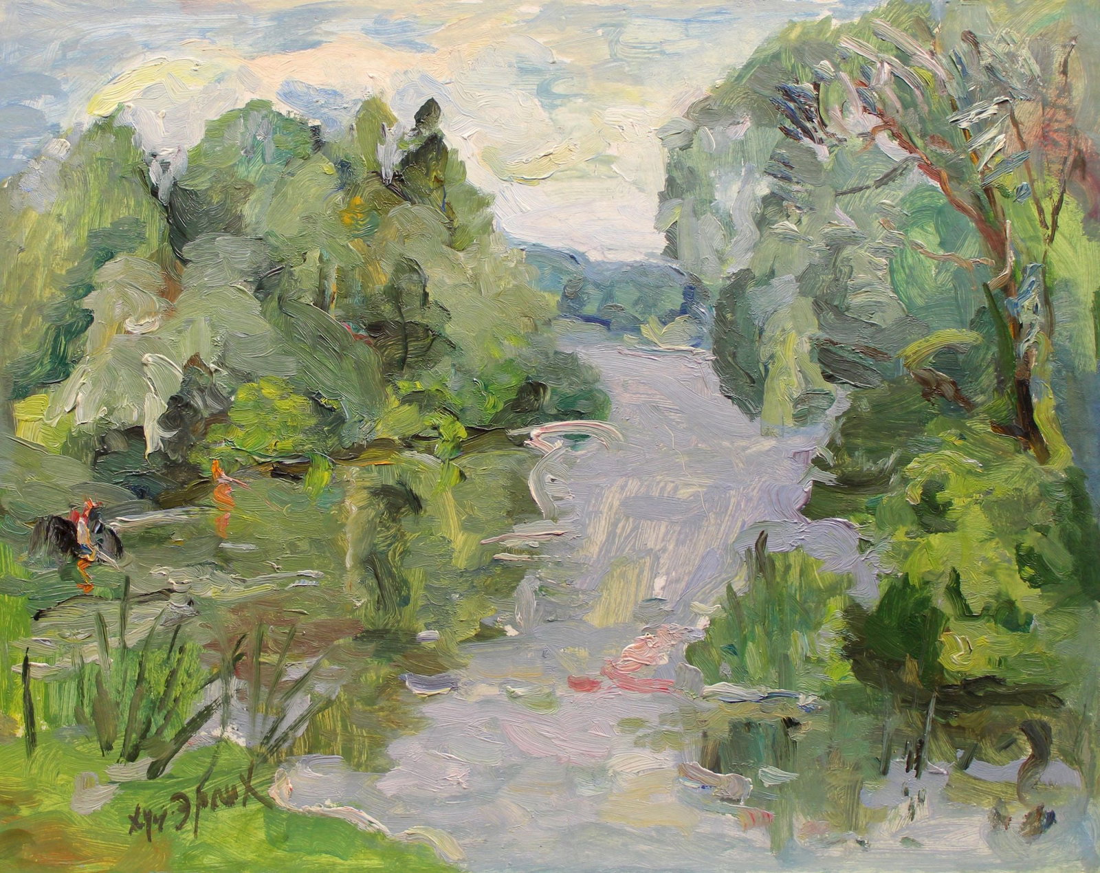 Erlih Volodymyr (Ukrainian artist), "Summer. samara", oil on cardboard (1 of 4)