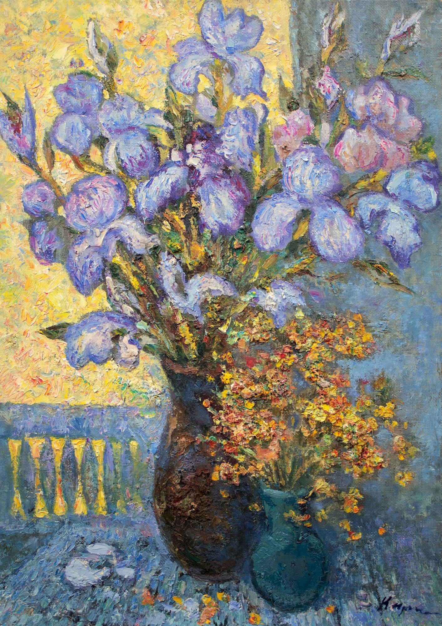Kirilkov Valentin (Ukrainian artist), "Irises", oil on canvas (1 of 4)