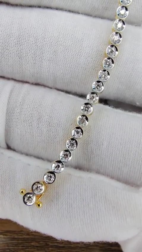 1.20ct Natural Diamonds Circular link bracelet 14kt *v - 3