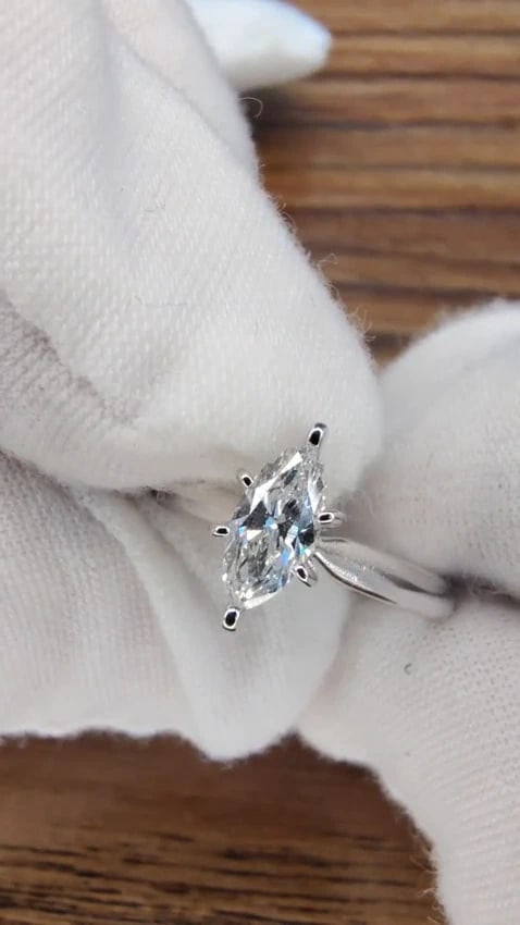 .52ct Natural Marquise Diamond Solitaire Engagement Ring 14Kt *v - 3