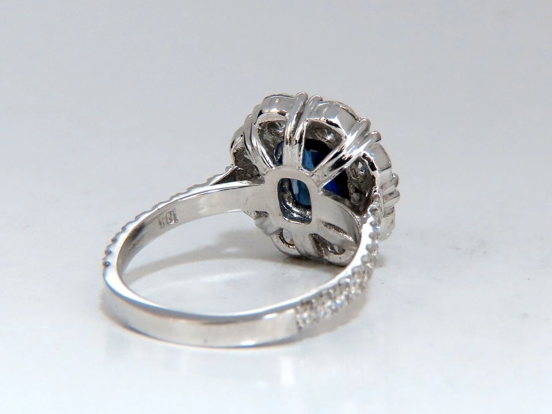 GIA Certified 5.48ct Natural No Heat Royal Blue Sapphire Ring Halo Prime*v - 5