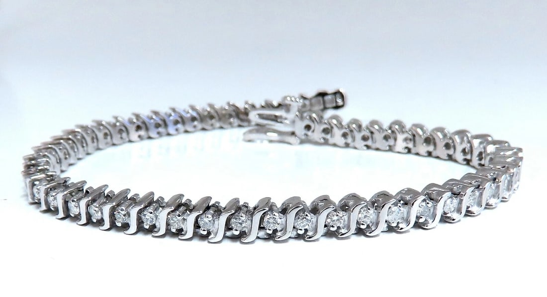 2.02ct Natural Diamonds Tennis Bracelet 14kt 7 Inch *v (1 of 7)