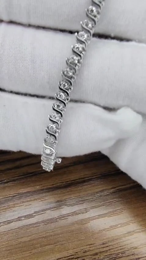 2.02ct Natural Diamonds Tennis Bracelet 14kt 7 Inch *v - 3