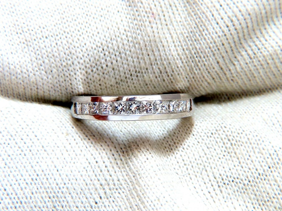 .74ct Natural Princess Cut Diamonds Channel Band 14kt Gold Ring *v - 6