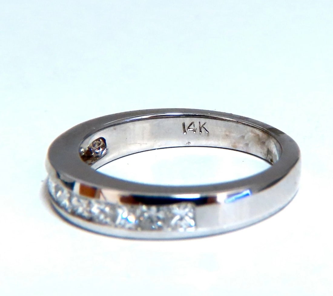 .74ct Natural Princess Cut Diamonds Channel Band 14kt Gold Ring *v - 7