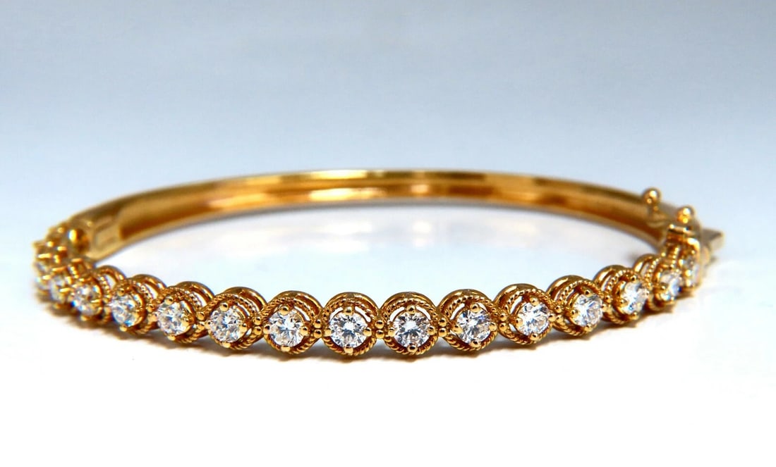 2.02ct Natural Diamonds Bangle Bracelet 14 Karat *v (1 of 7)