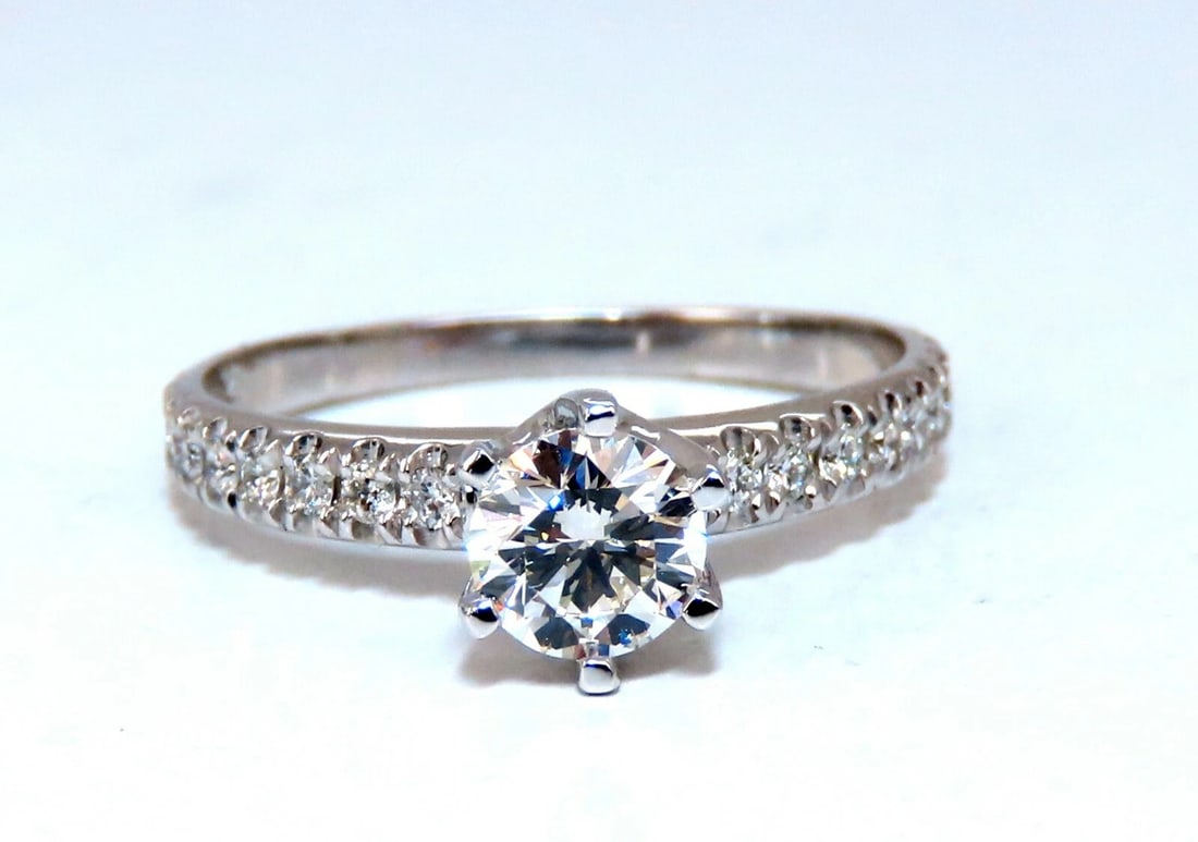GIA Certified .73ct round cut diamond Raised Tulip ring Platinum *v (1 of 7)