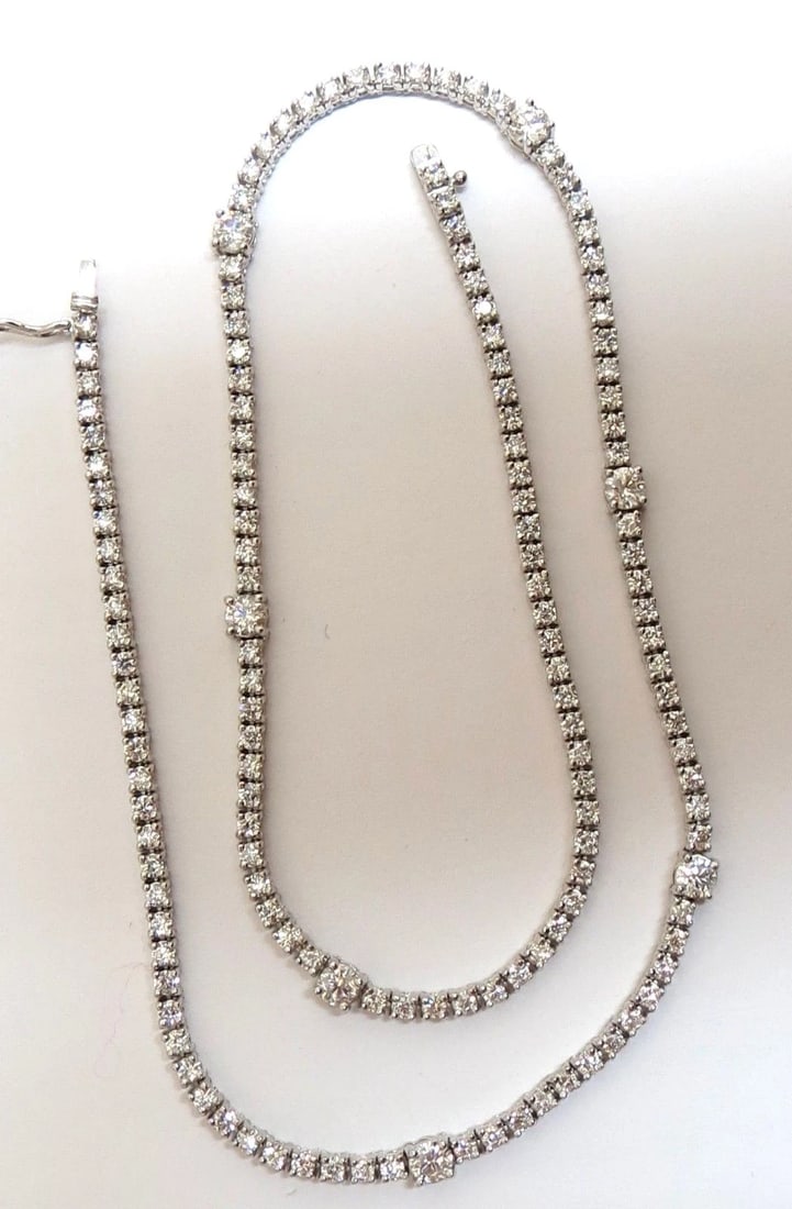 8.00ct diamonds rounds eternity riviera necklace 14kt 7 spacer / 149 diamond** - 3