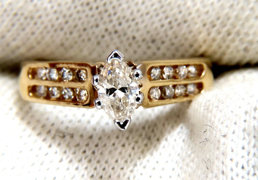 .50ct Marquise Natural Diamonds Cathedral Ring 14 Karat *v - 7