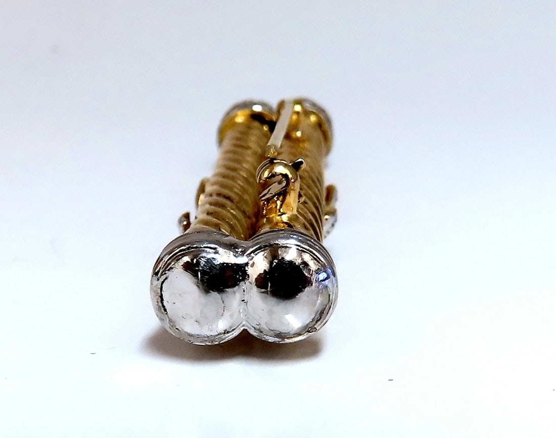 .35ct Natural Diamonds Candy Cane Twisting X Double Stick Pin** - 3