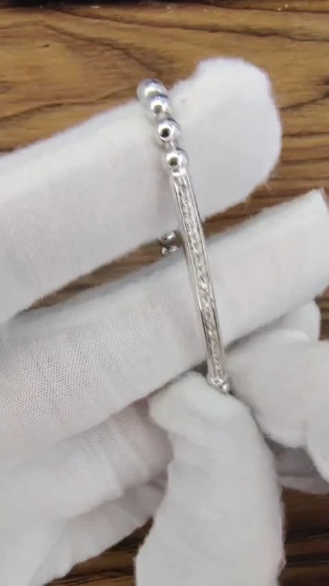 .24ct natural round Accordion Expandable Bead Link Slip On Bracelet 14 Karat *v - 3