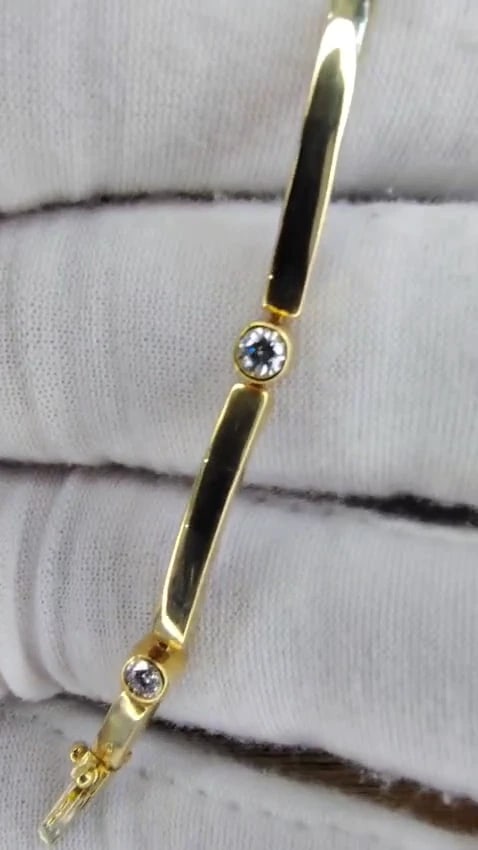 .80ct Natural Round Diamonds Arch Bar Link Bracelet 14 Karat *v - 3