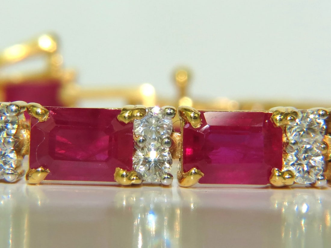 GIA CERTIFIED 18KT 23.46CT NATURAL RUBY DIAMOND BRACELET VIVID** - 5