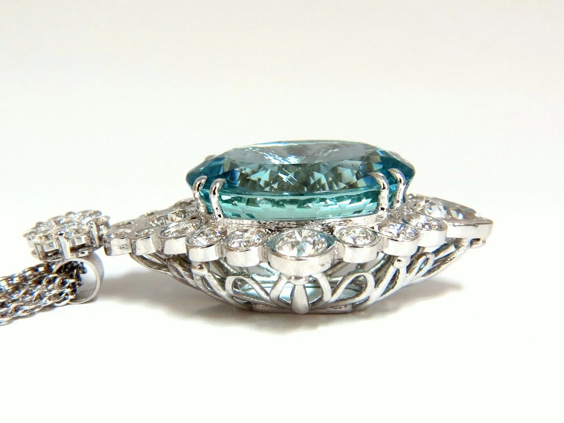 GIA Certified 33.71ct. Natural "Blue" Aquamarine Diamonds necklace ** - 5
