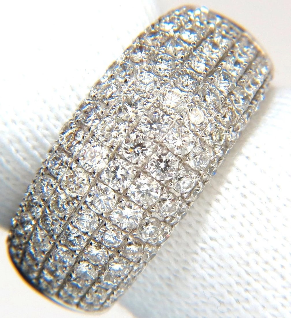 2.77CT FULL CUT DIAMONDS BEAD SET WIDE BAND RING 18KT 10MM SIZE 6.75 *v - 4