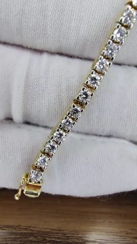 6.00CT CLASSIC NATURAL DIAMOND TENNIS BRACELET G/VS 14KT GOLD *v - 3