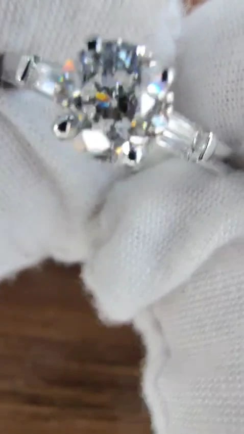 GIA CERTIFIED 1.01CT EUROPEAN CUT NATURAL DIAMOND RING F/VS2 PLATINUM *v - 3