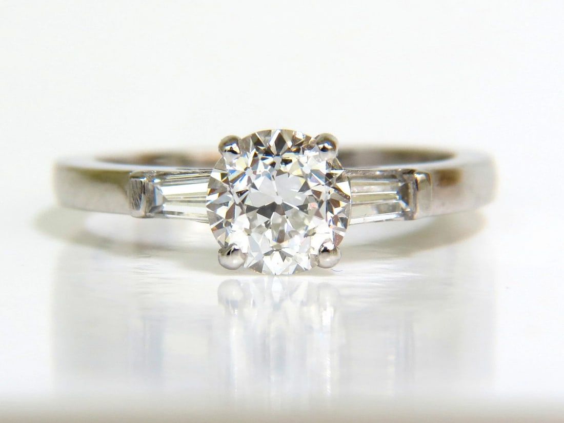 GIA CERTIFIED 1.01CT EUROPEAN CUT NATURAL DIAMOND RING F/VS2 PLATINUM *v - 5