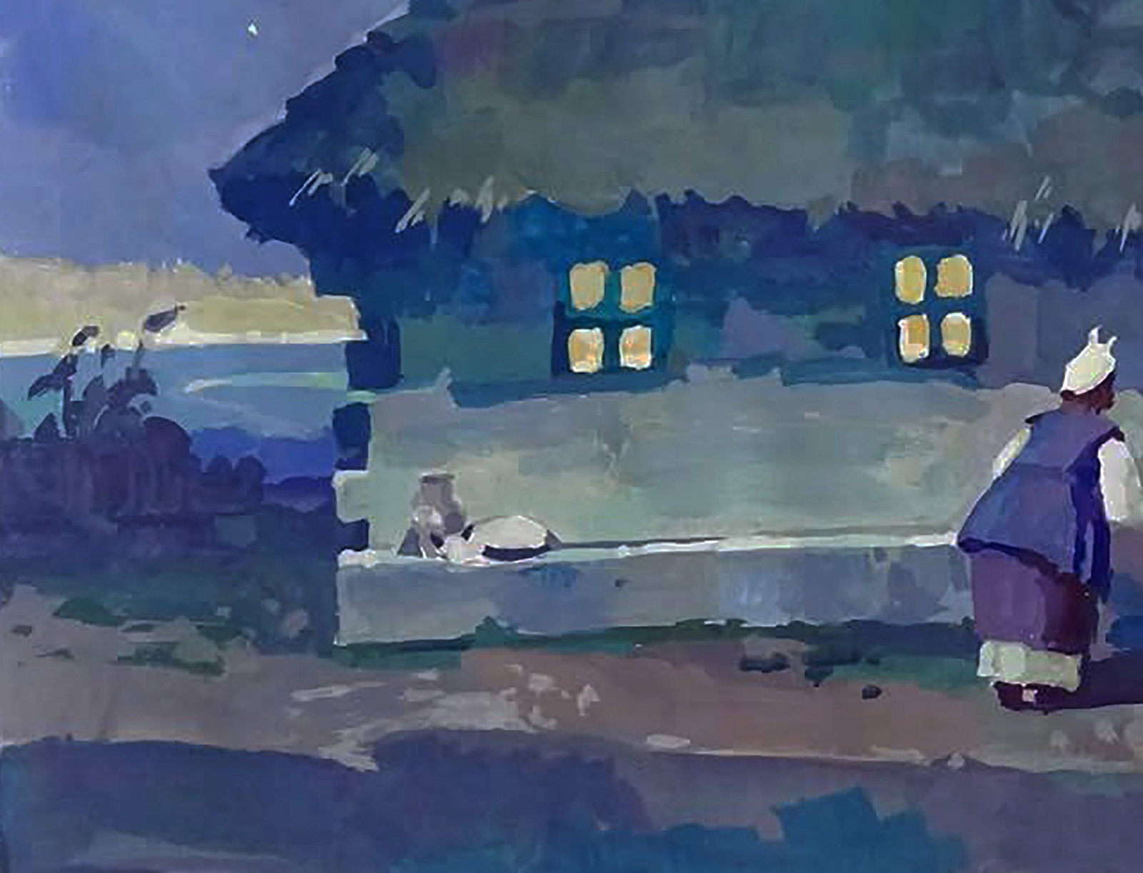 Gouache painting August Twilight Anastasia Yaroshevich - 4