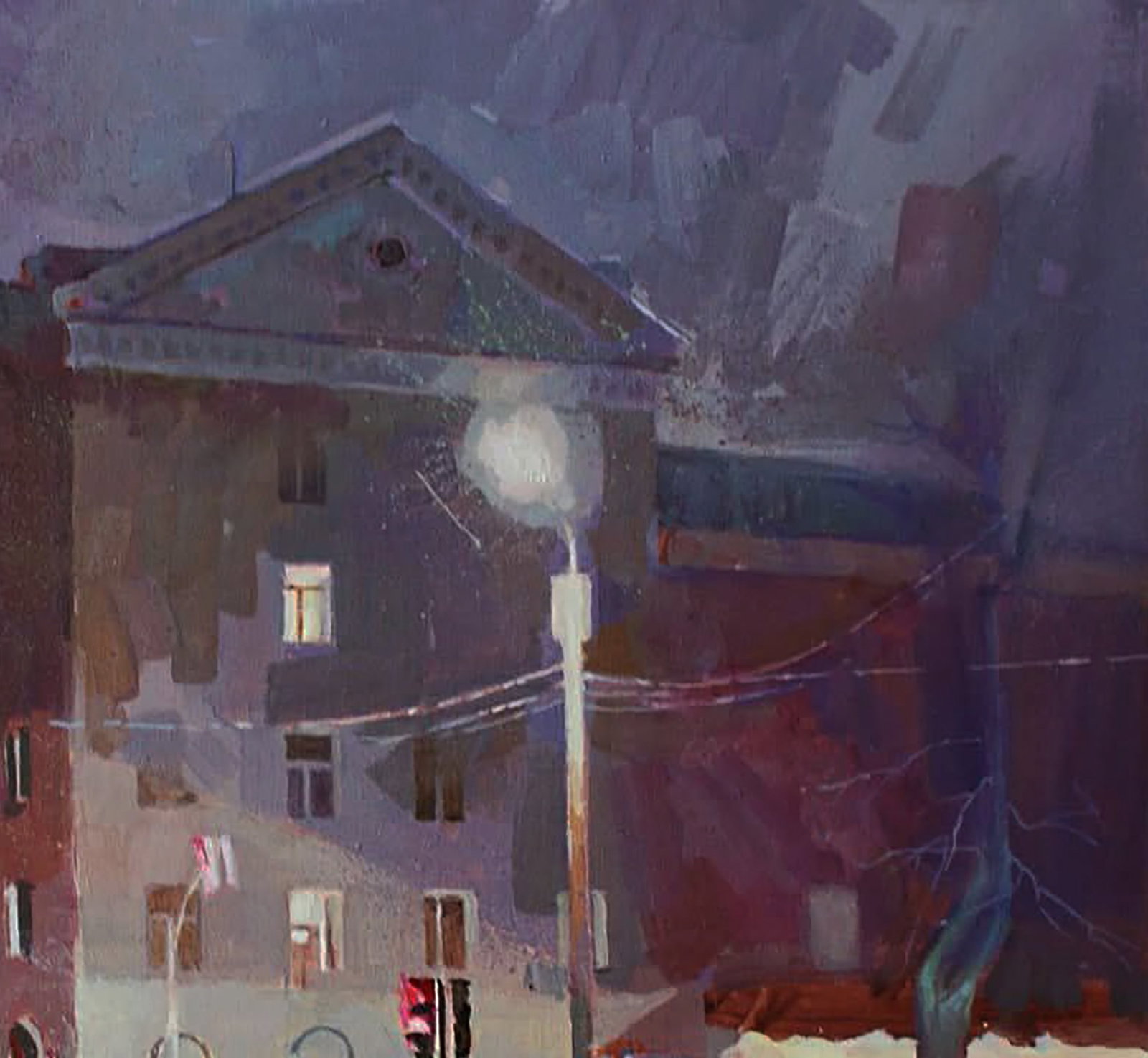 Oil painting Rain at the crossroads Anastasia Yaroshevich - 3