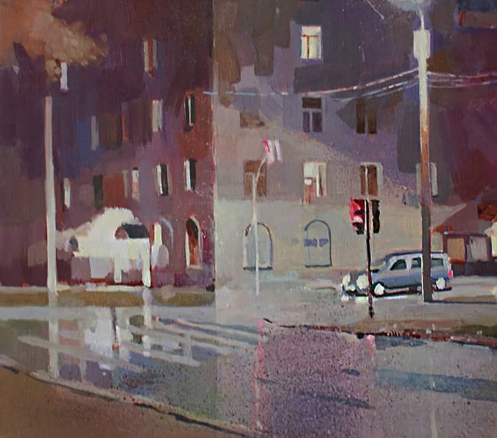 Oil painting Rain at the crossroads Anastasia Yaroshevich - 4