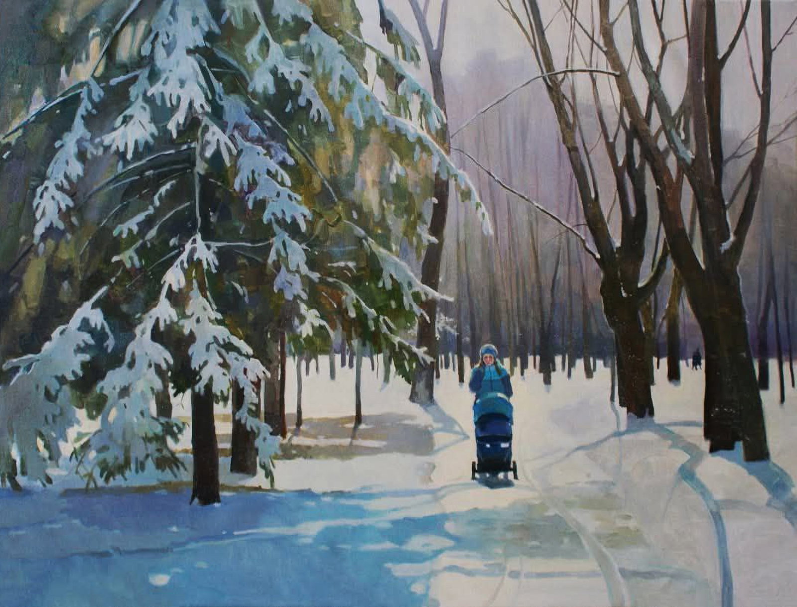 Oil painting Walk in the park Anastasia Yaroshevich: Title: Oil painting Walk in the park Anastasia Yaroshevich Description: 71YARO Painter: Anastasia Yaroshevich Size: 60x80 cm/23.62x31.49 inches Components: oil, canvas Original painting CONDITION: exc