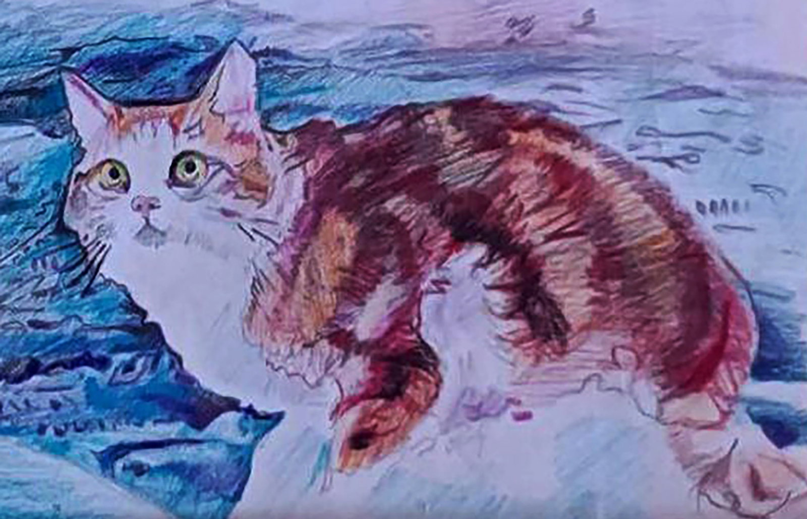 Color pencil painting Under the winter sun Elena Yurko - 6