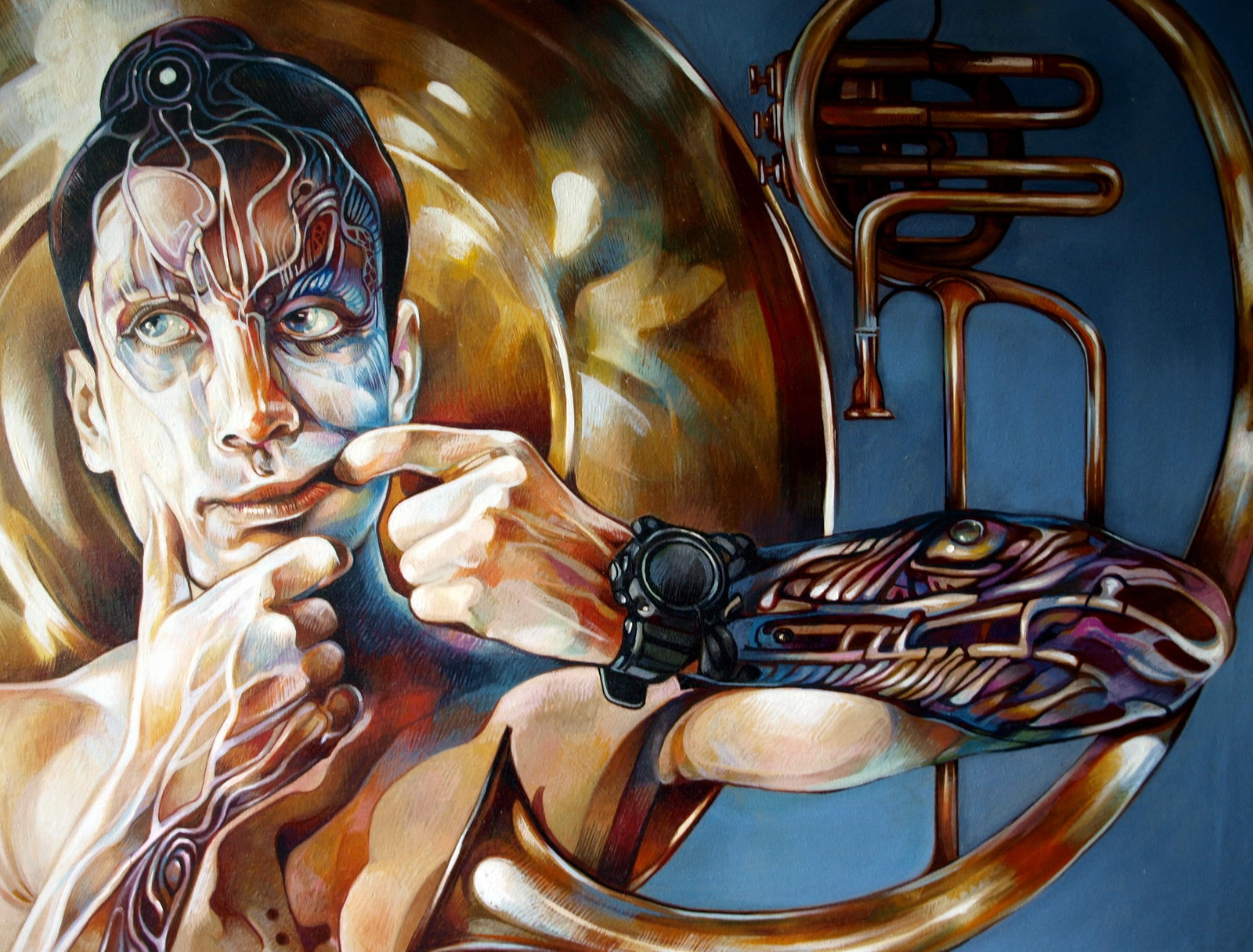 Oil painting Horns in my head Konsta G. Amelinn - 5