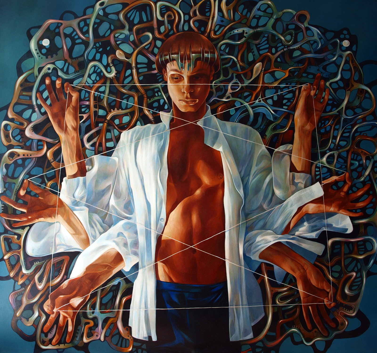 Oil painting Banyan Konsta G. Amelinn: Title: Oil painting Banyan Konsta G. Amelinn Description: 16KONS Painter: Konsta G. Amelinn Size: 140x150 cm/55.11x59.05 inches Components: oil, canvas Original painting CONDITION: excellent Reserve: