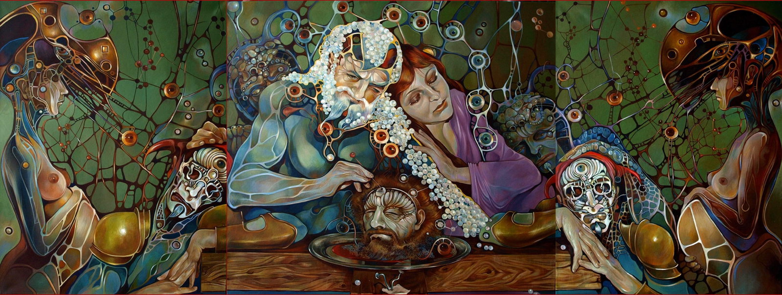 Oil painting Pistis Sophia Konsta G. Amelinn: Title: Oil painting Pistis Sophia Konsta G. Amelinn Description: 26KONS Painter: Konsta G. Amelinn Size: 225x85 cm/88.58x33.46 inches Components: oil, canvas Original painting - Triptych CONDITION:
