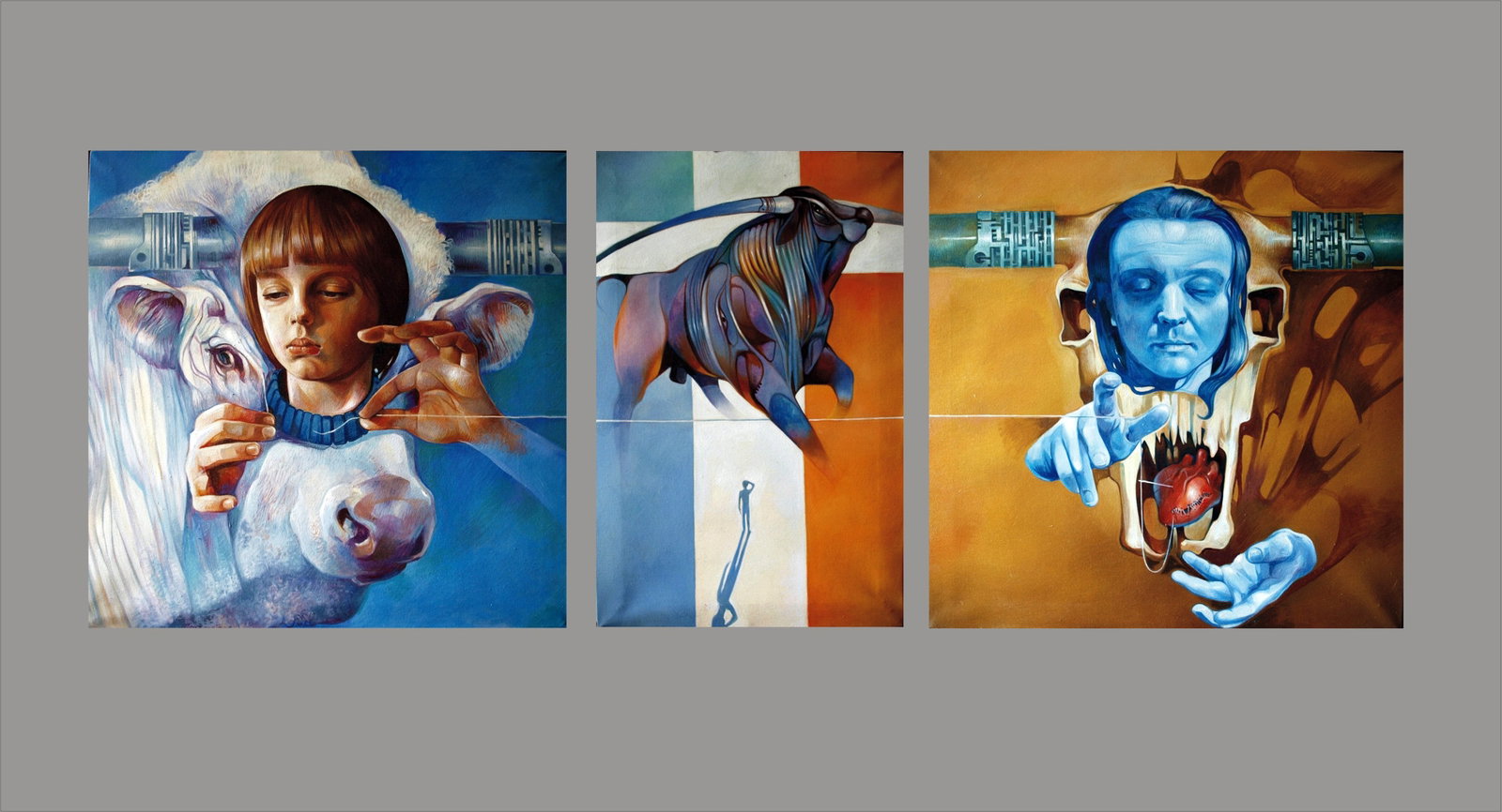 Oil painting Dharma Konsta G. Amelinn: Title: Oil painting Dharma Konsta G. Amelinn Description: 32KONS Painter: Konsta G. Amelinn Size: 185x70 cm/72.83x27.55 inches Components: oil, canvas Original painting - Triptych CONDITION: