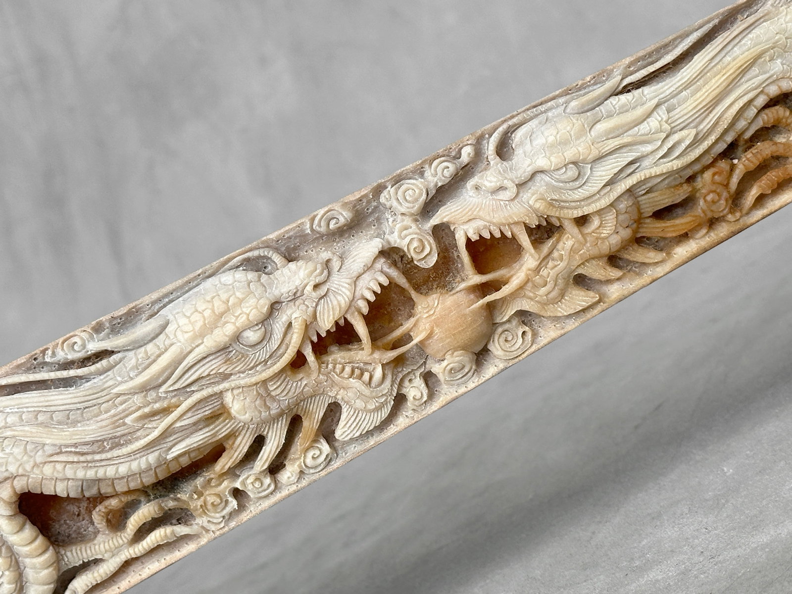 Large carved swordfish - Double Dragon motif - 3