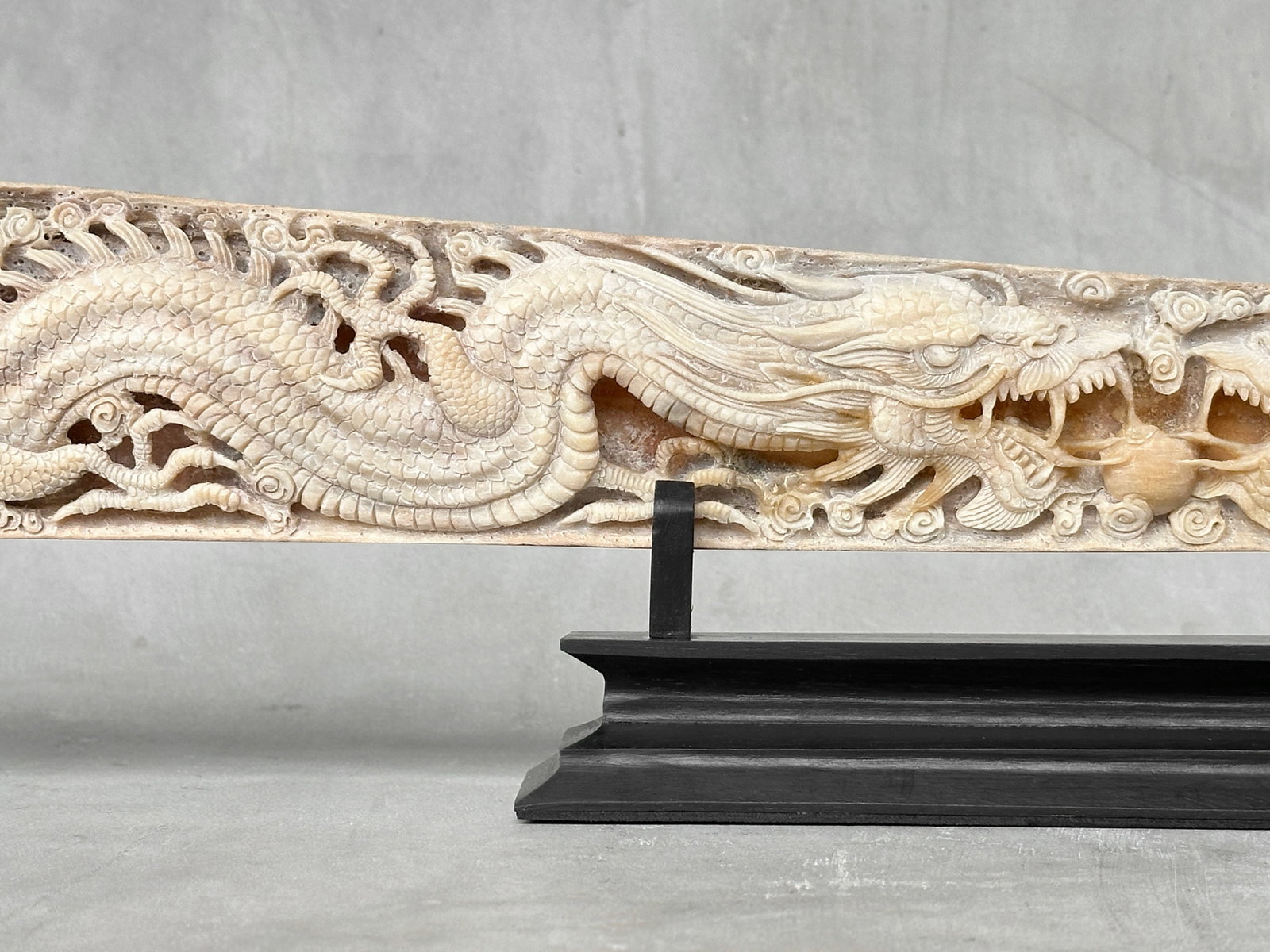 Large carved swordfish - Double Dragon motif - 6