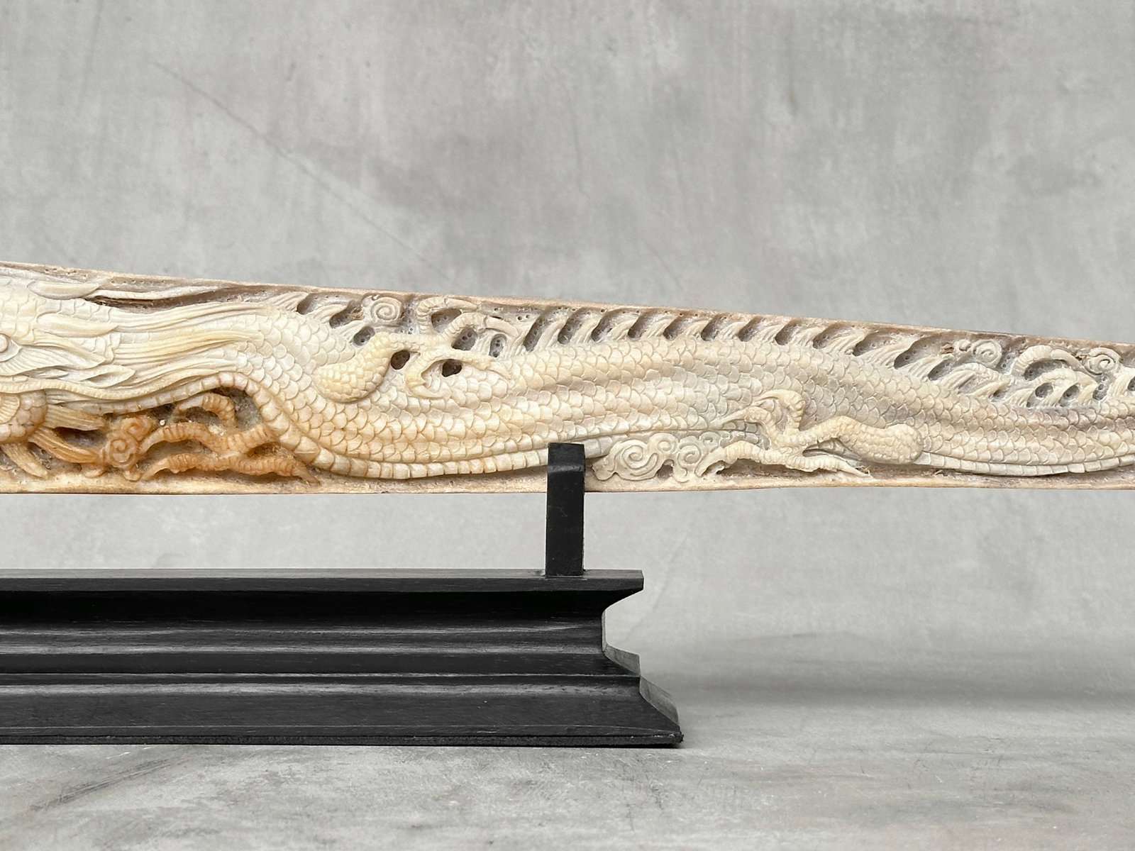 Large carved swordfish - Double Dragon motif - 8