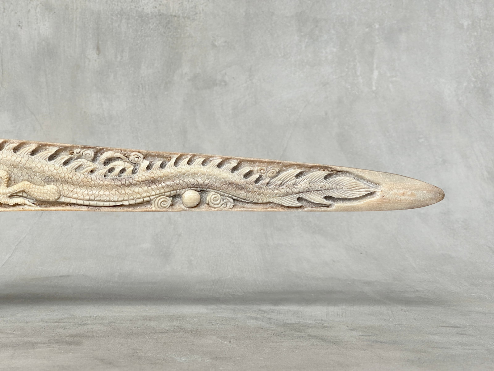Large carved swordfish - Double Dragon motif - 9