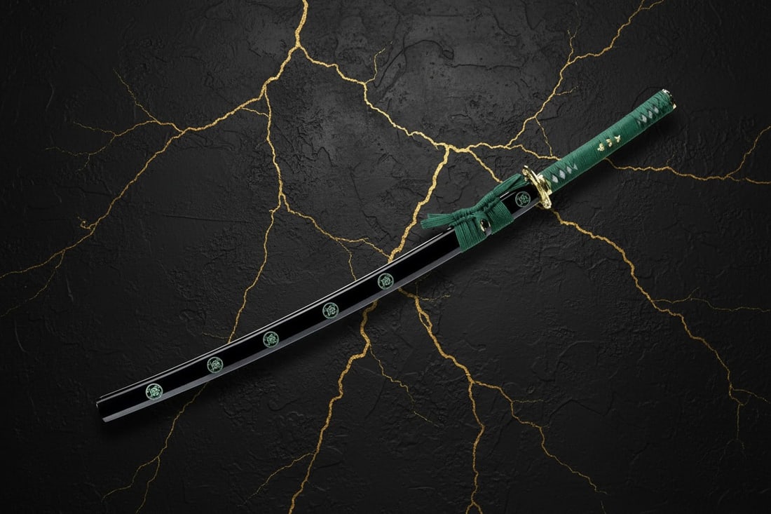 Hand-Forged Carbon Steel Japanese Katana Sharp Full Tang Cherry Blossom Sword - 2