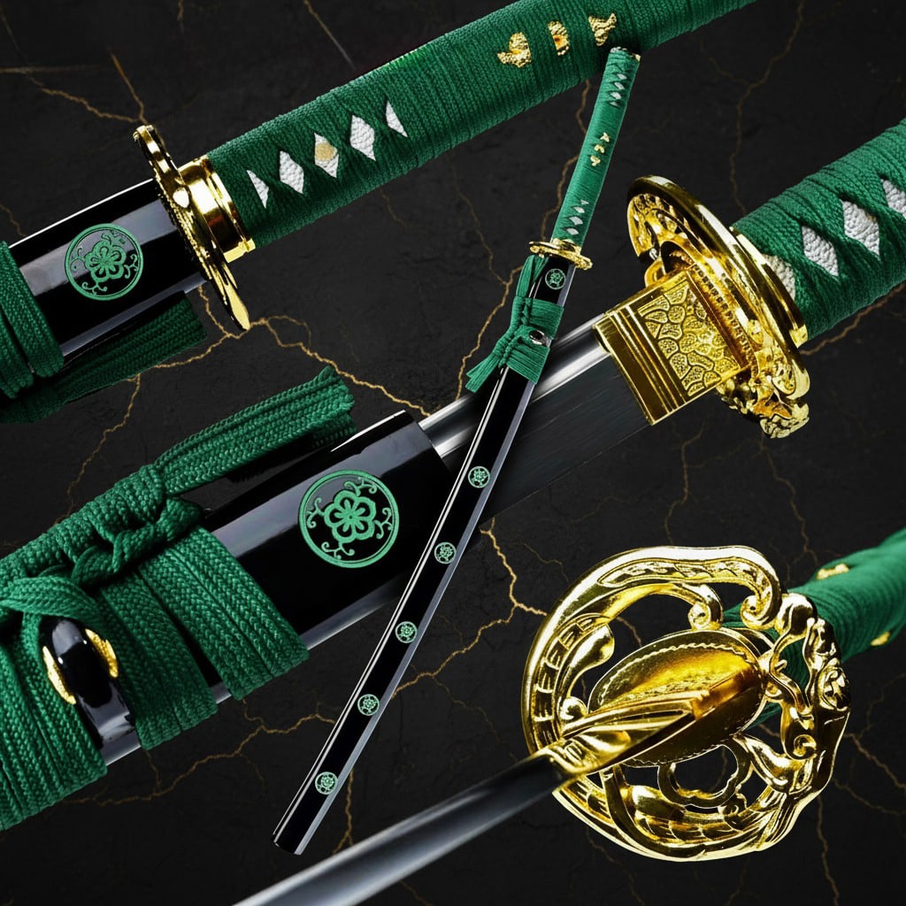 Hand-Forged Carbon Steel Japanese Katana Sharp Full Tang Cherry Blossom Sword - 8