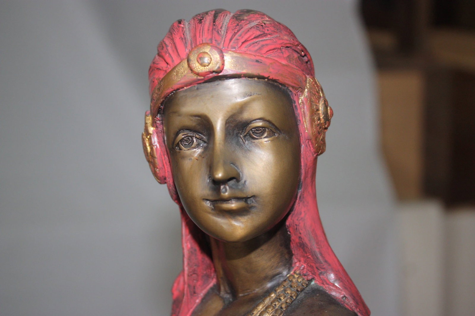 28"H Egyptian lady Bronze Statue - 10