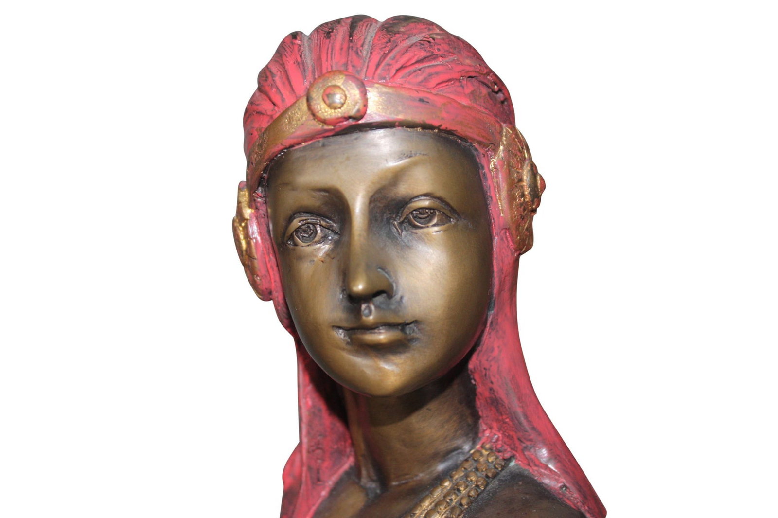 28"H Egyptian lady Bronze Statue - 2