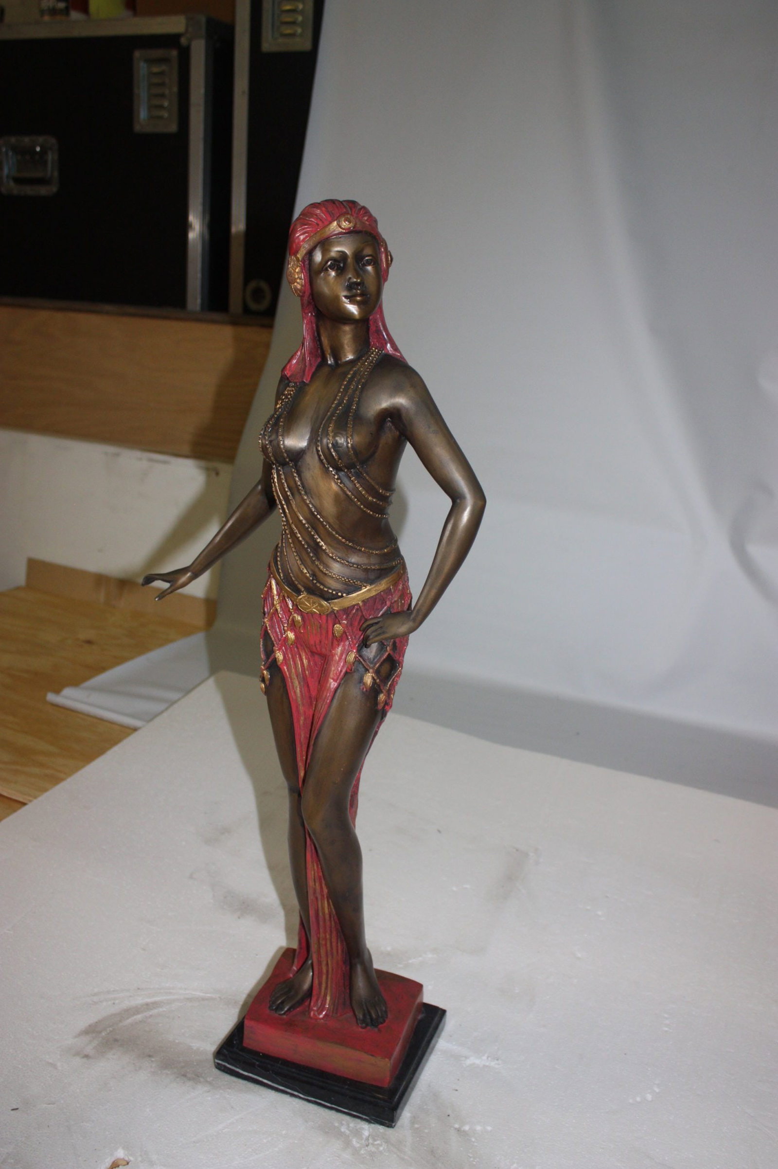 28"H Egyptian lady Bronze Statue - 5