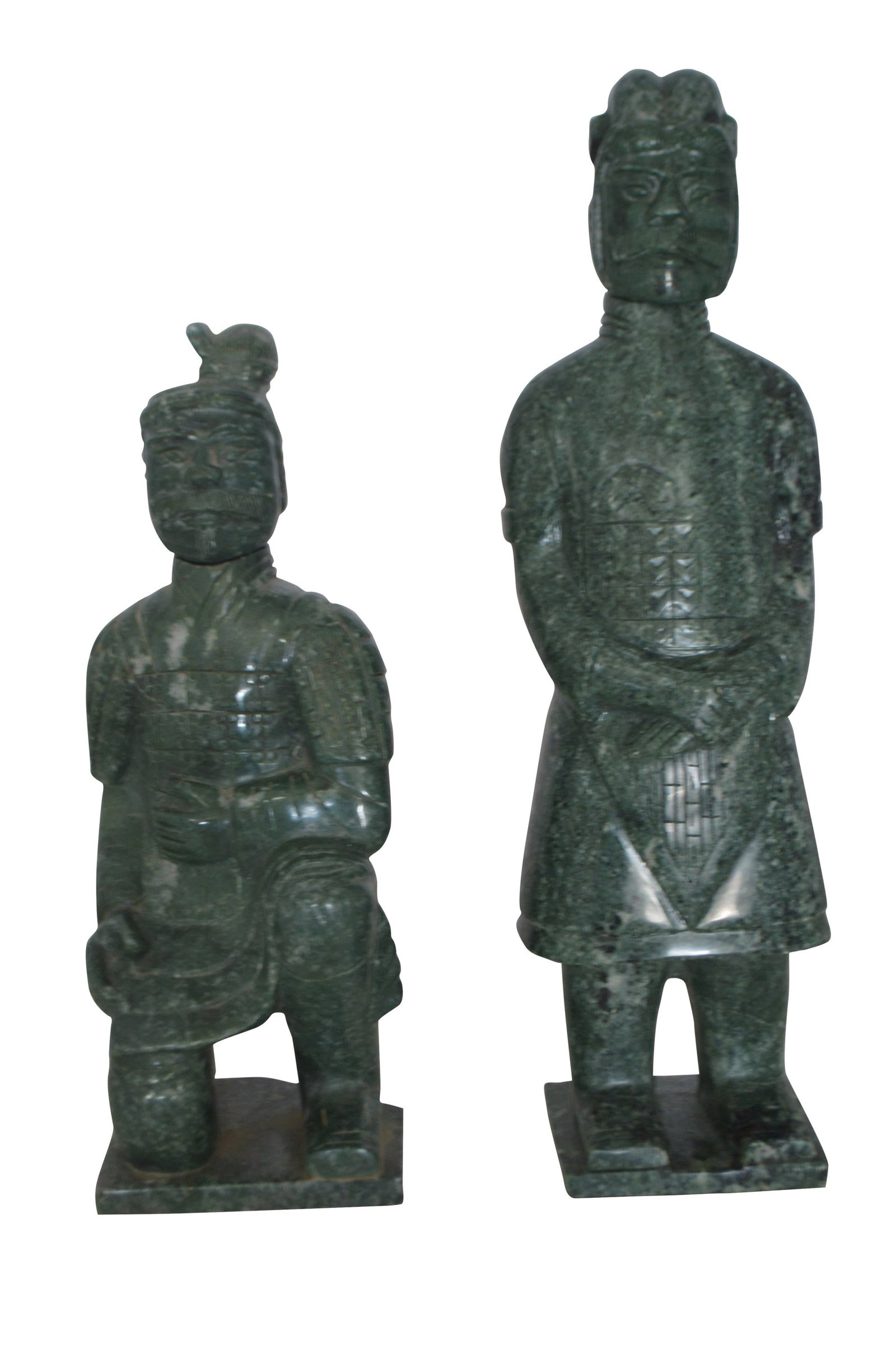 Pair of Japanese Warriors Made of Jade - Size: 6"L x 5"W x 17"H (1 of 3)