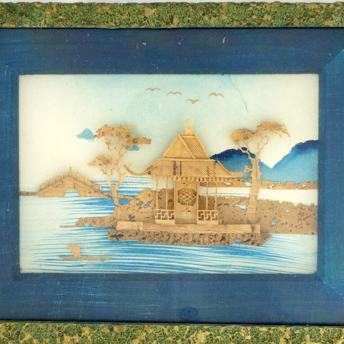 1930s Chinese Cork Picture Shadowbox - 2