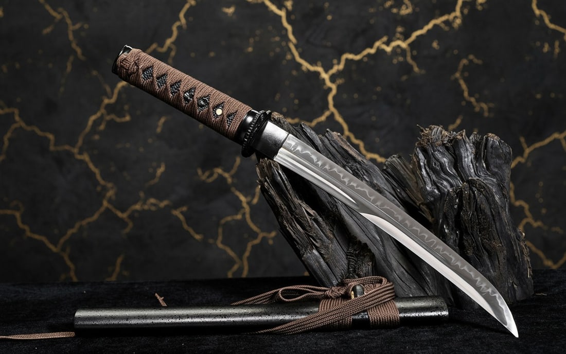 20?? Clay Tempered T10 Steel Mini Katana Japanese Tanto Samurai Short Sword (1 of 10)