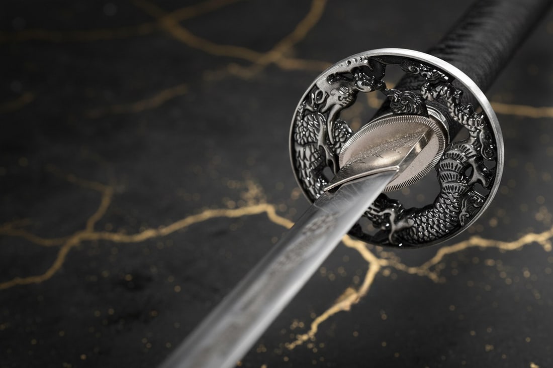 Hand Forged Carbon Steel Katana Sharp Dragon Engraved Full Tang Samurai Blade - 8