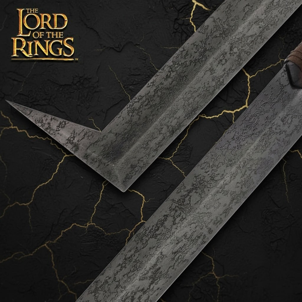 Fantasy Uruk-Hai Scimitar Blade Metal LOTR Replica Battle Sword Movie Prop - 3
