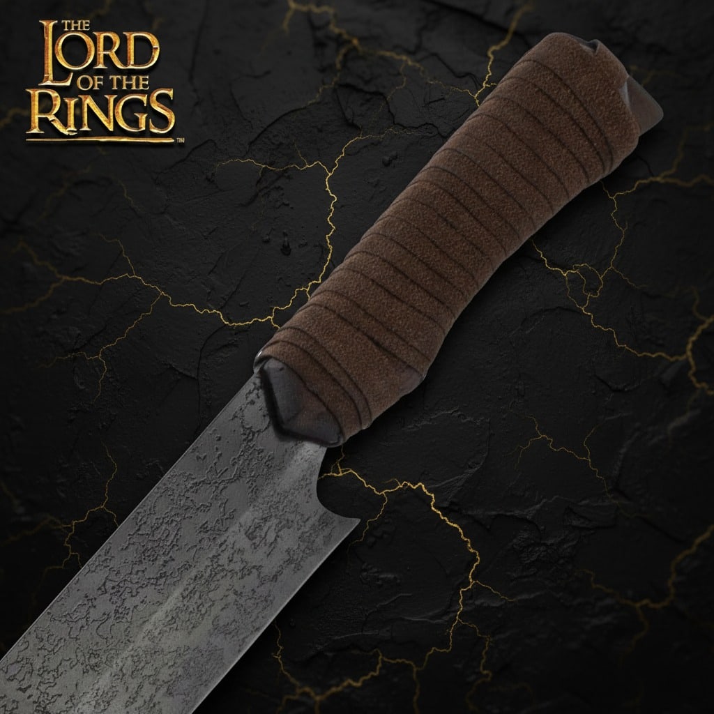 Fantasy Uruk-Hai Scimitar Blade Metal LOTR Replica Battle Sword Movie Prop - 5