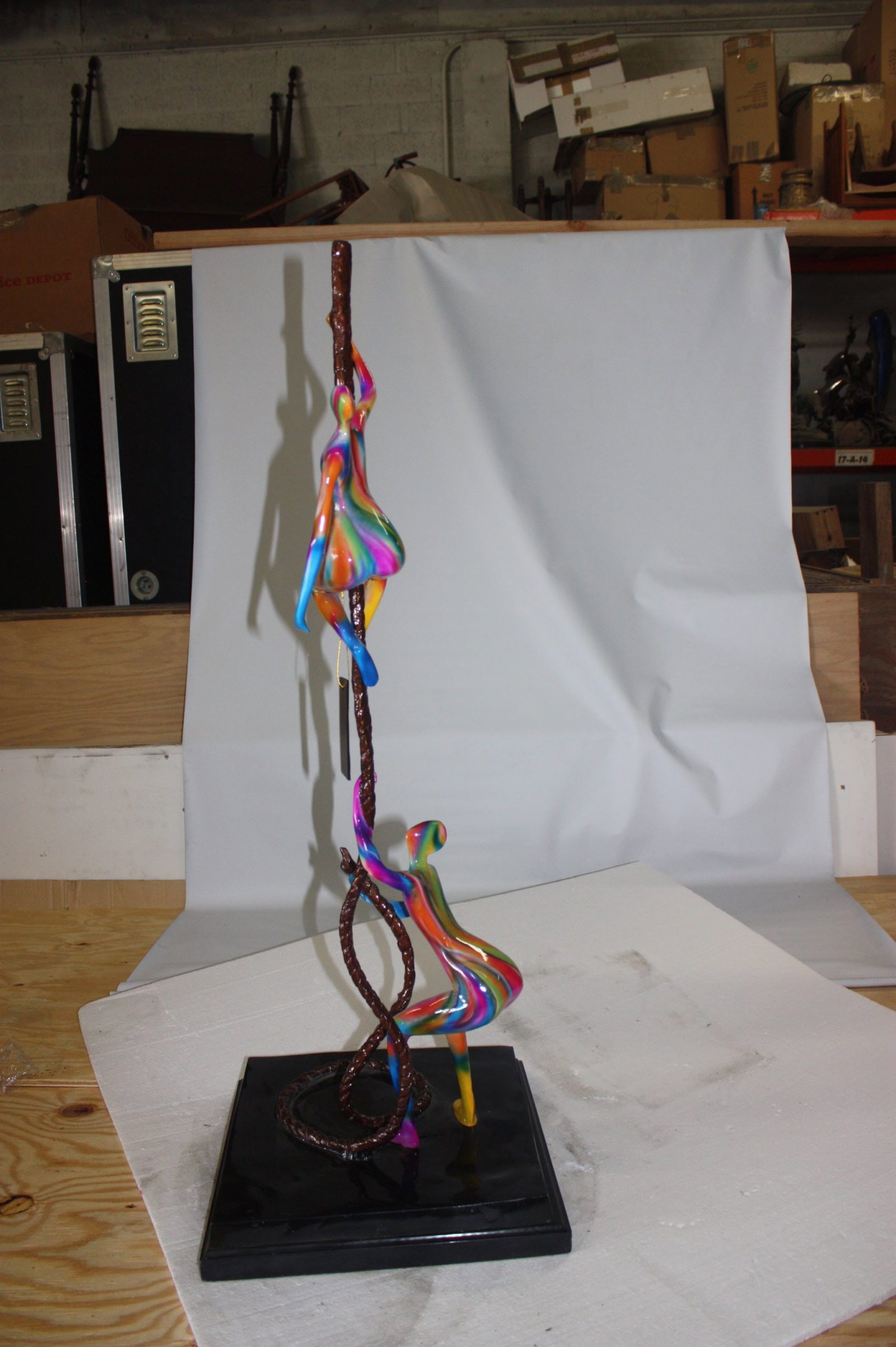 Two boys Made of Bronze Climbing on Rope - 10